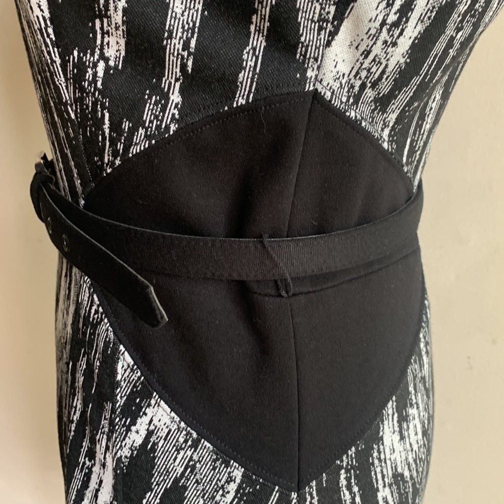 Cache Sleeveless Black White Shift Dress Sz 8 - Picture 7 of 11
